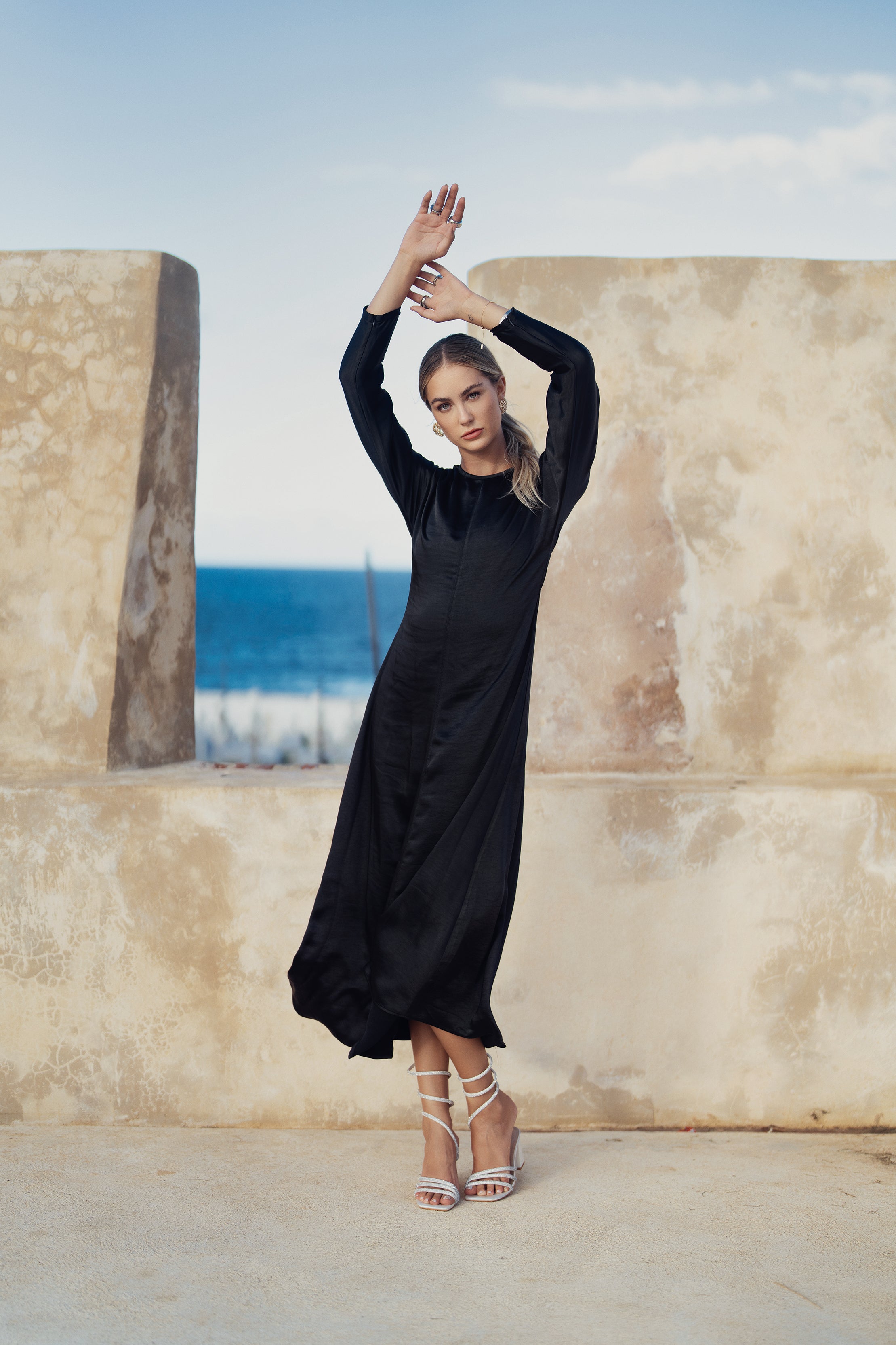 Cocoon Satin midi Dress