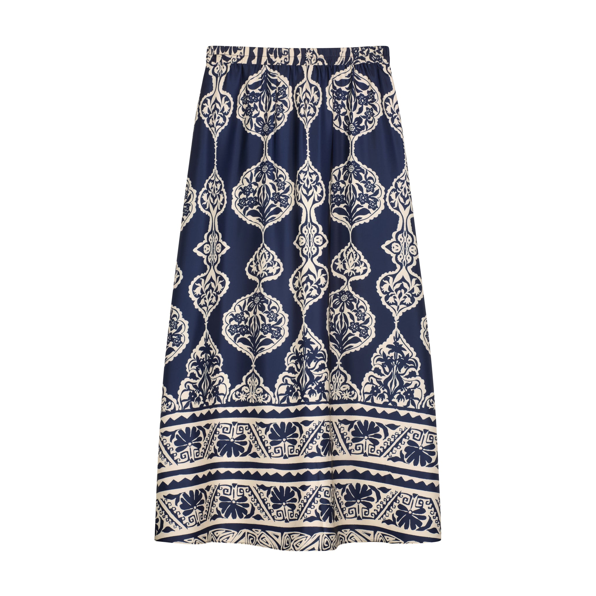 Bliss Satin Slip Skirt Navy Print
