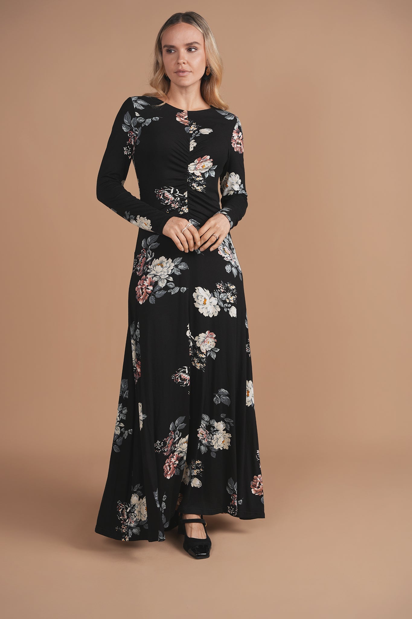 Bliss Ruched Jersey Dress Floral