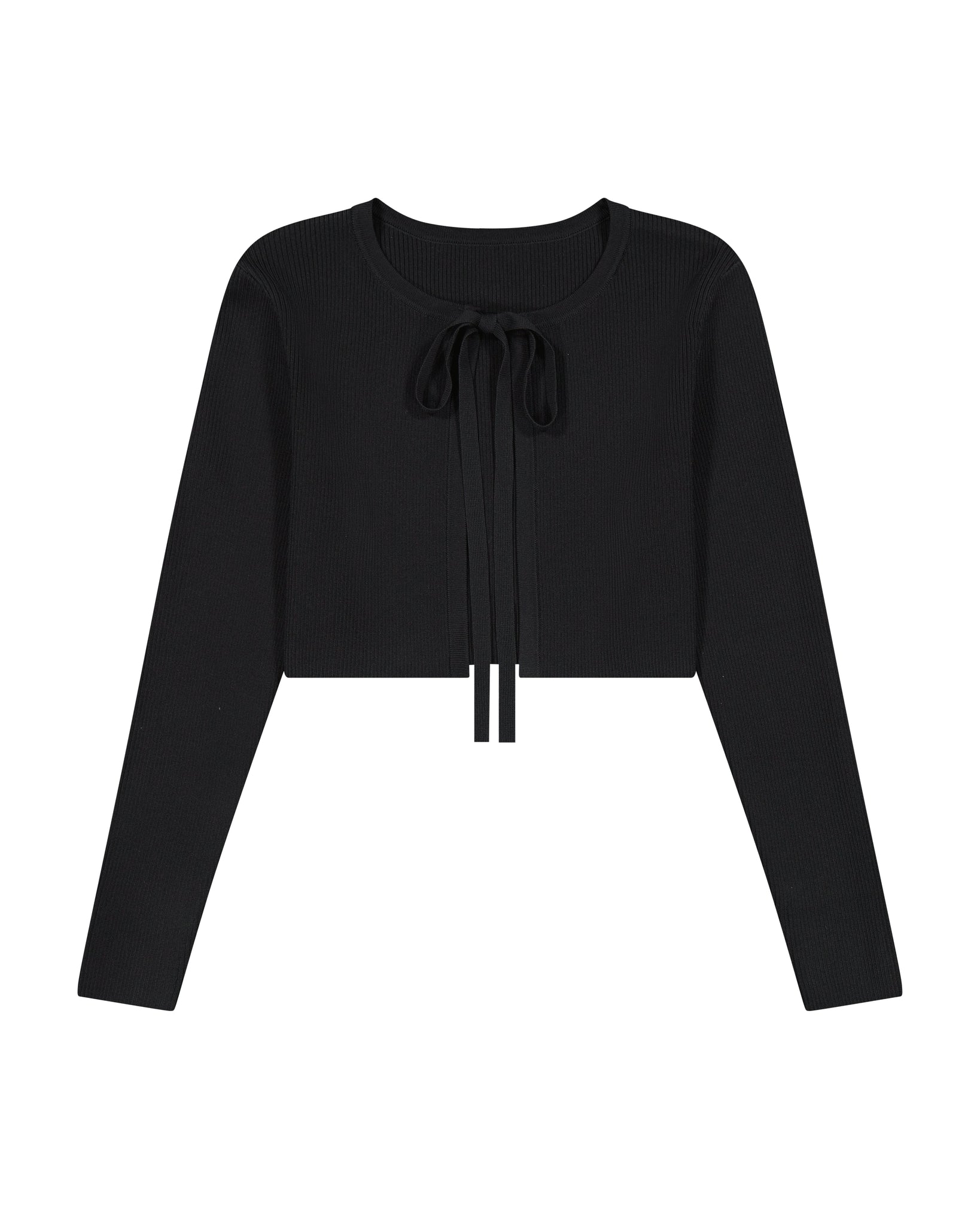 Bliss Knit Tie Bolero Black